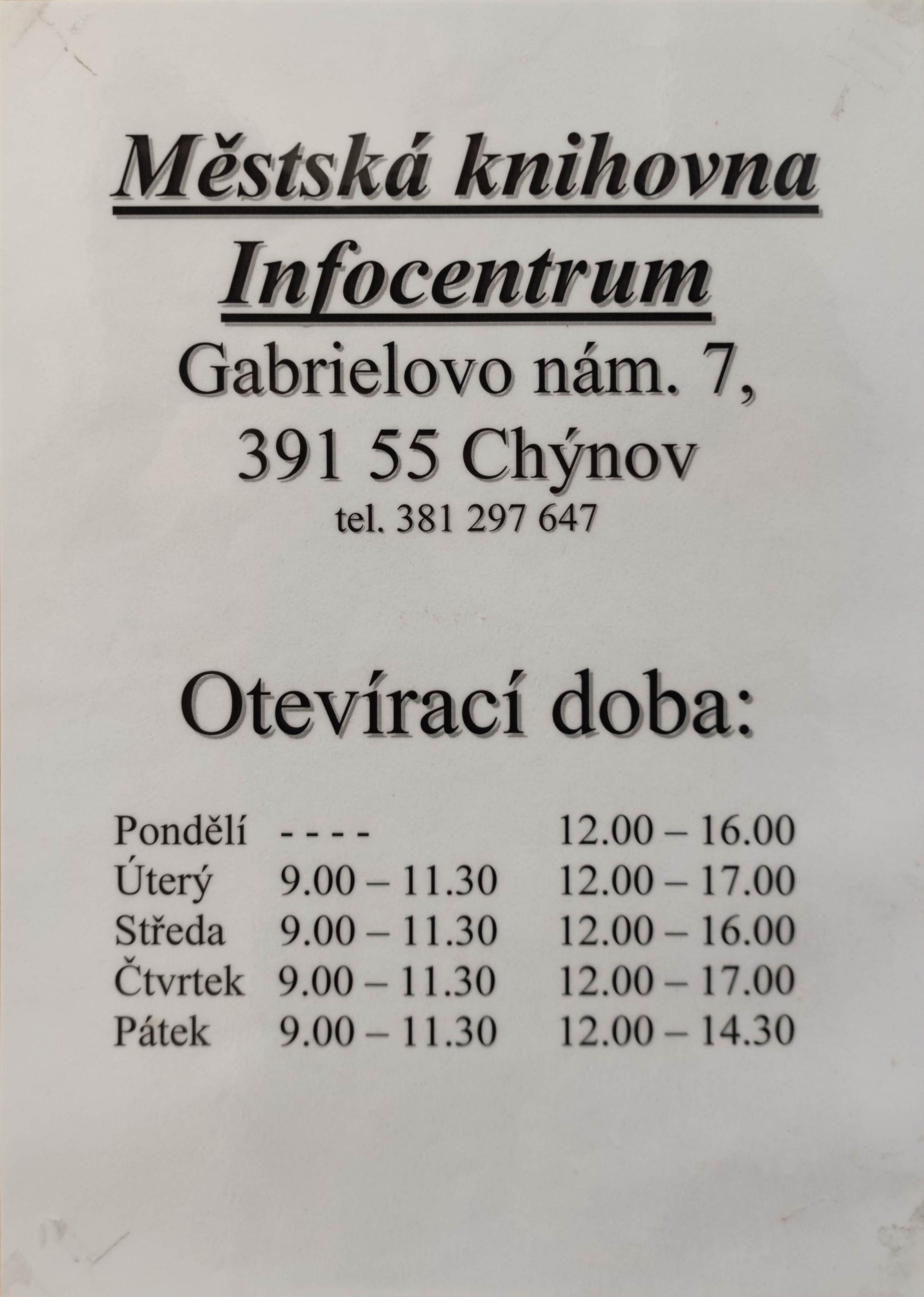 Městská knihovna Chýnov foto 2