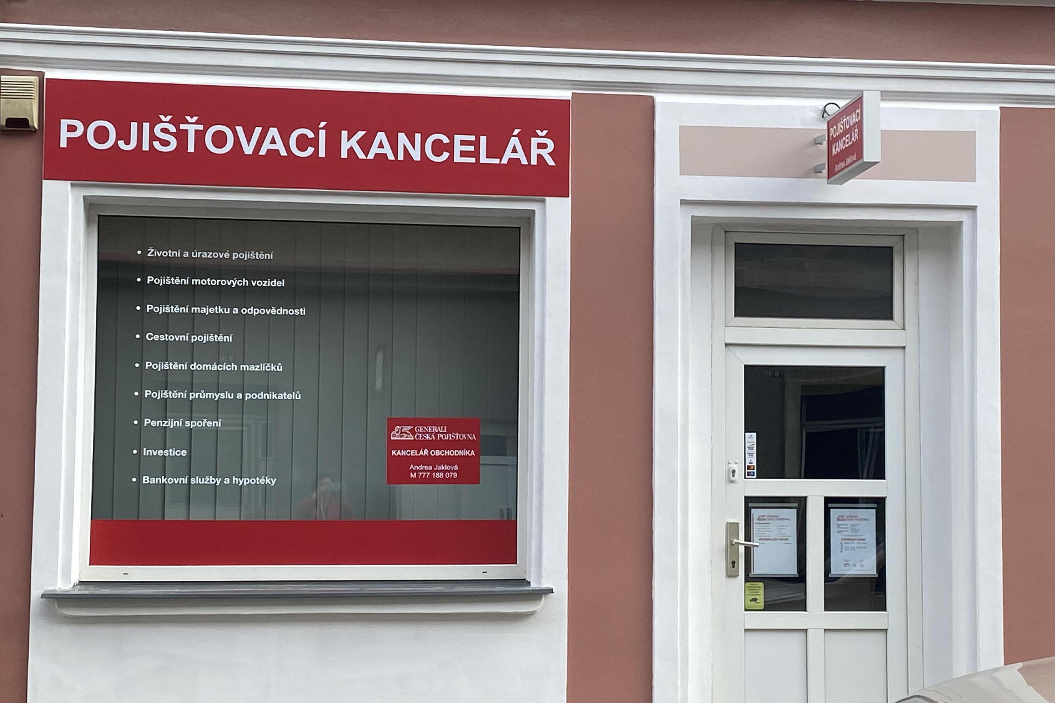 GENERALI ČESKÁ POJIŠŤOVNA,  kancelář obchodníka Andrea Jaklová