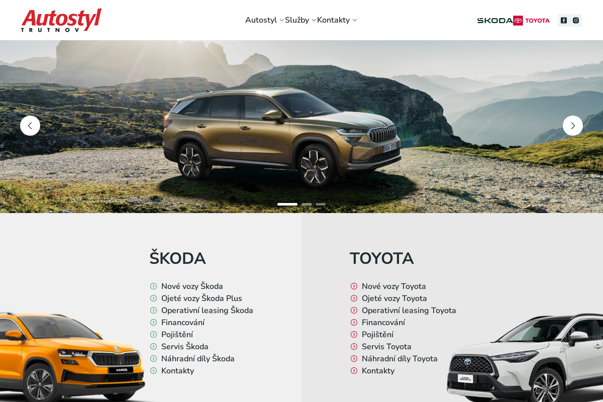 Autostyl a.s. Trutnov - ojeté vozy Škoda a Toyota