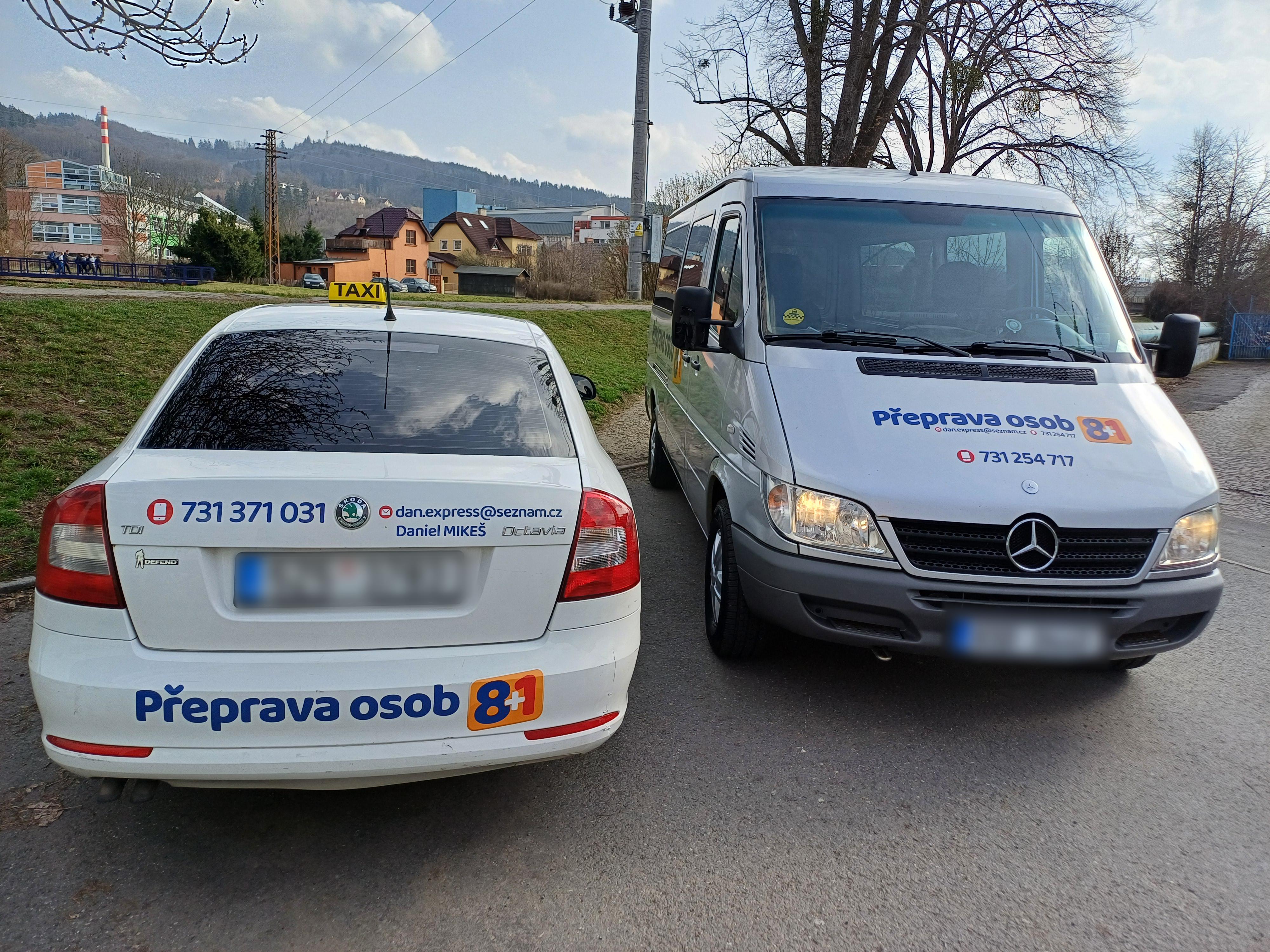 Taxi Vsetín Daniel Mikeš Přeprava osob 8+1