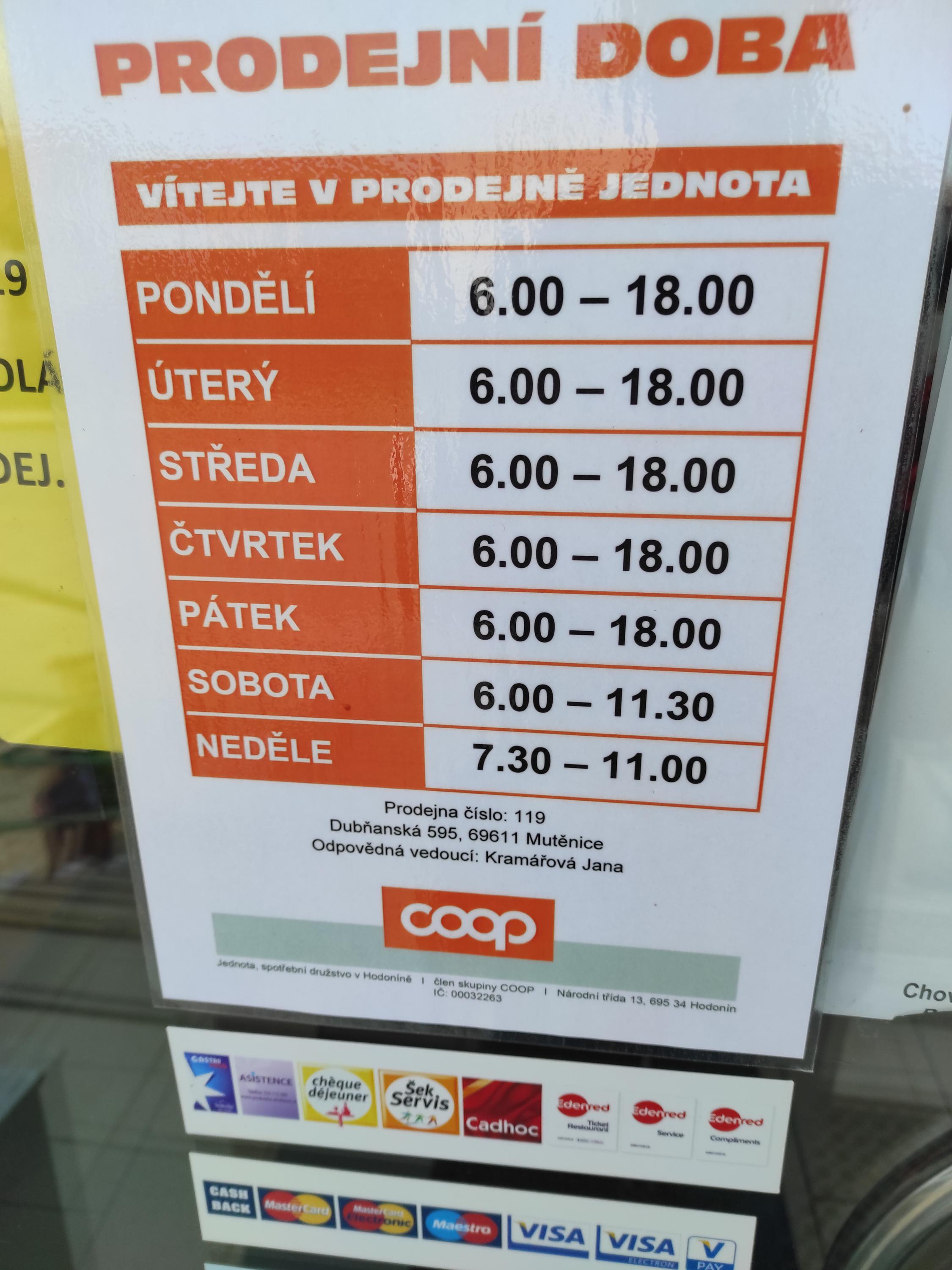 Jednota, spotřební družstvo v Hodoníně - COOP foto 4