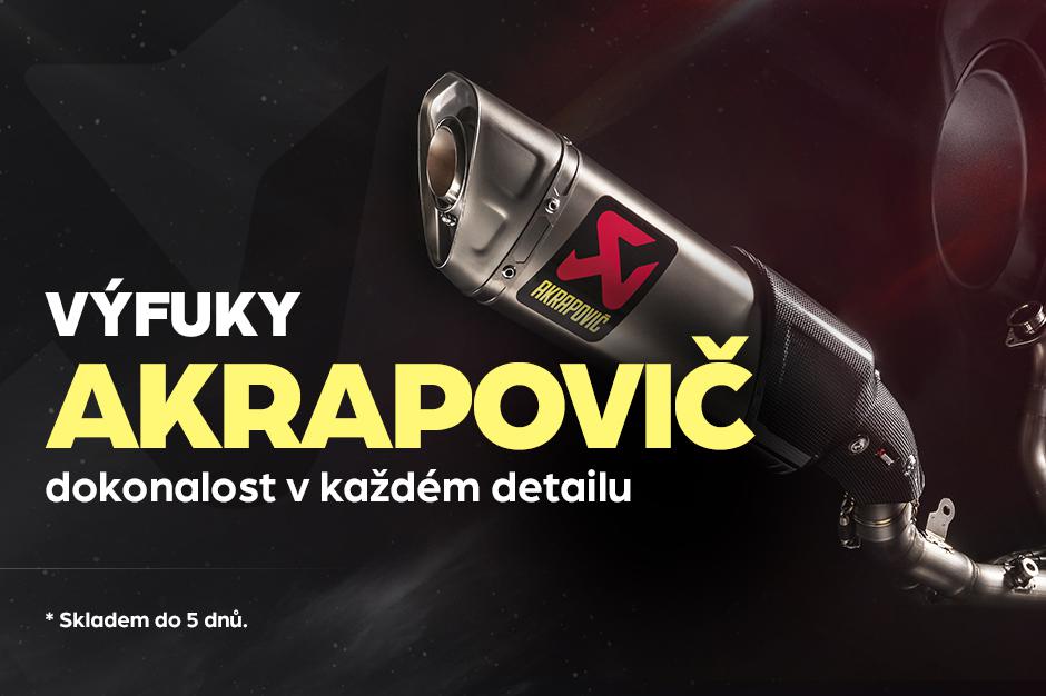 Přední prodejce výfuků Akrapovič na MOTORKY
