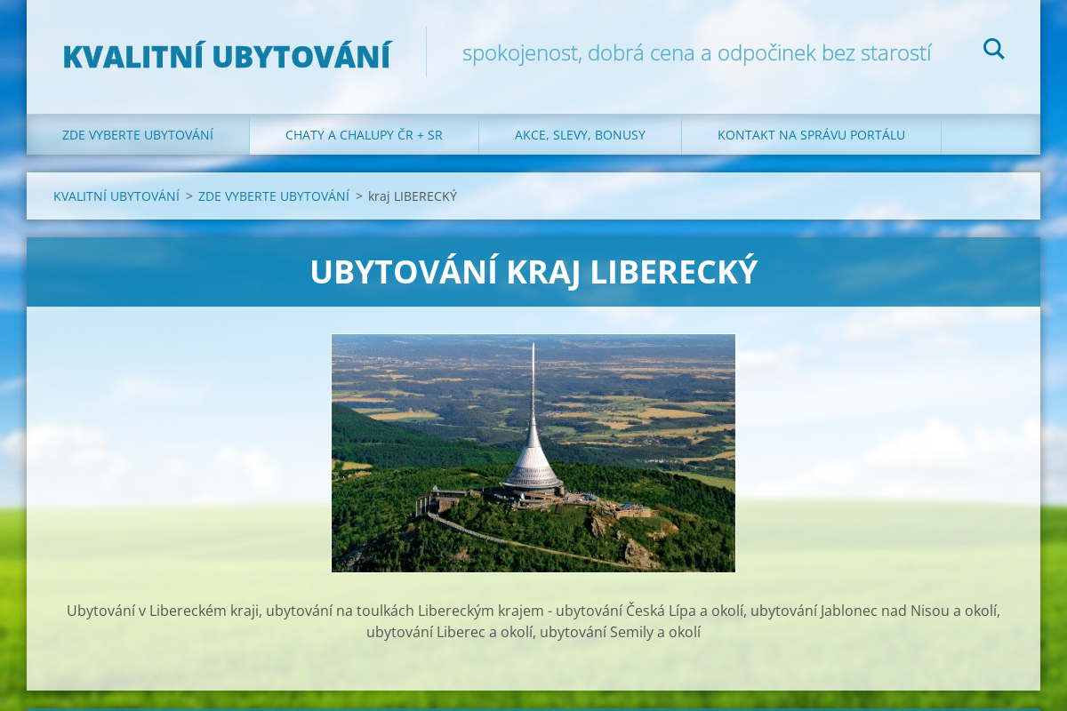 KVALITNÍ UBYTOVÁNÍ