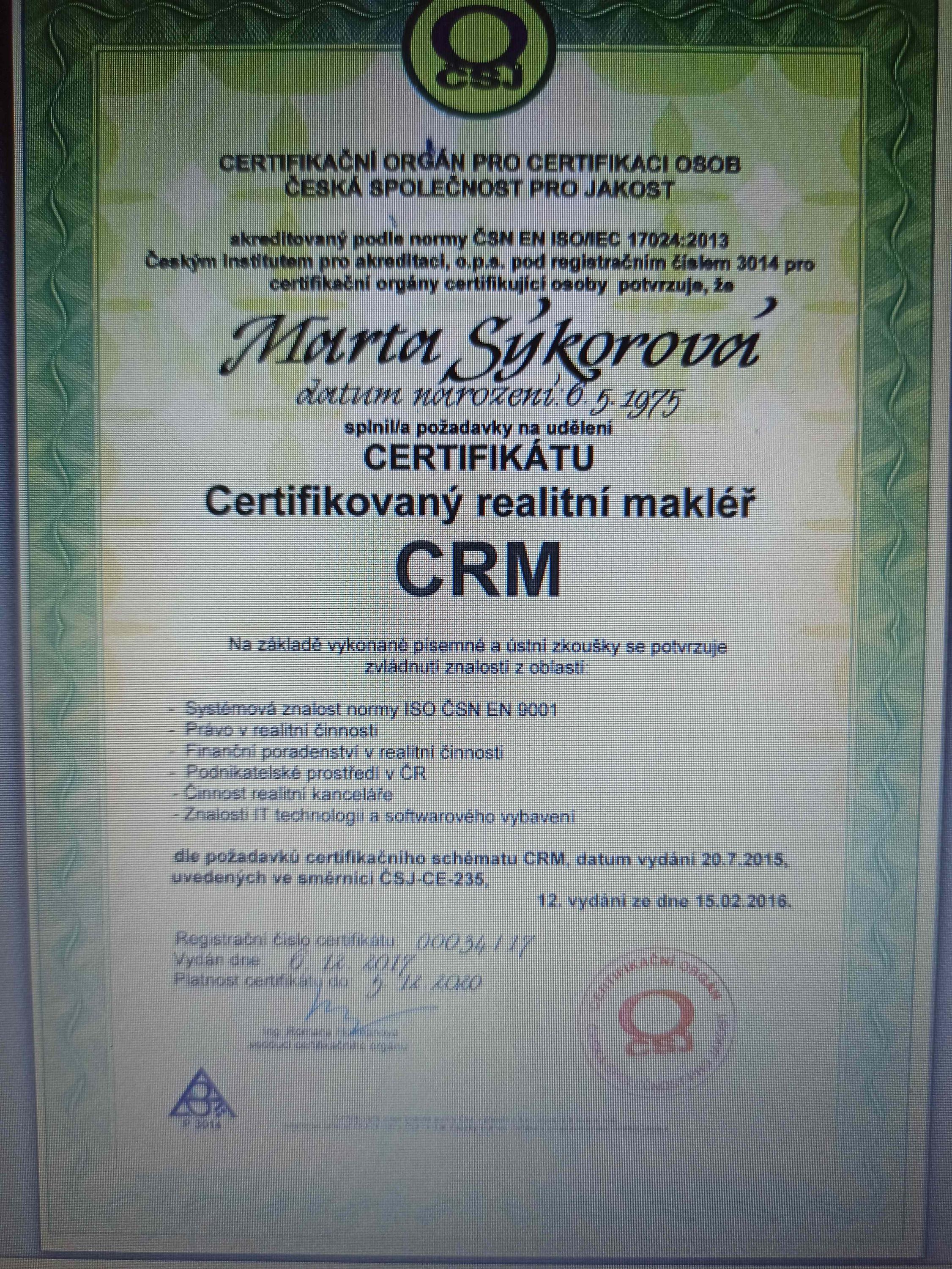 Marta Sýkorová - realitní makléřka RE/MAX G8 Reality foto 3