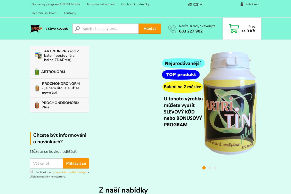 Eshopmirba.cz - výživa kloubů