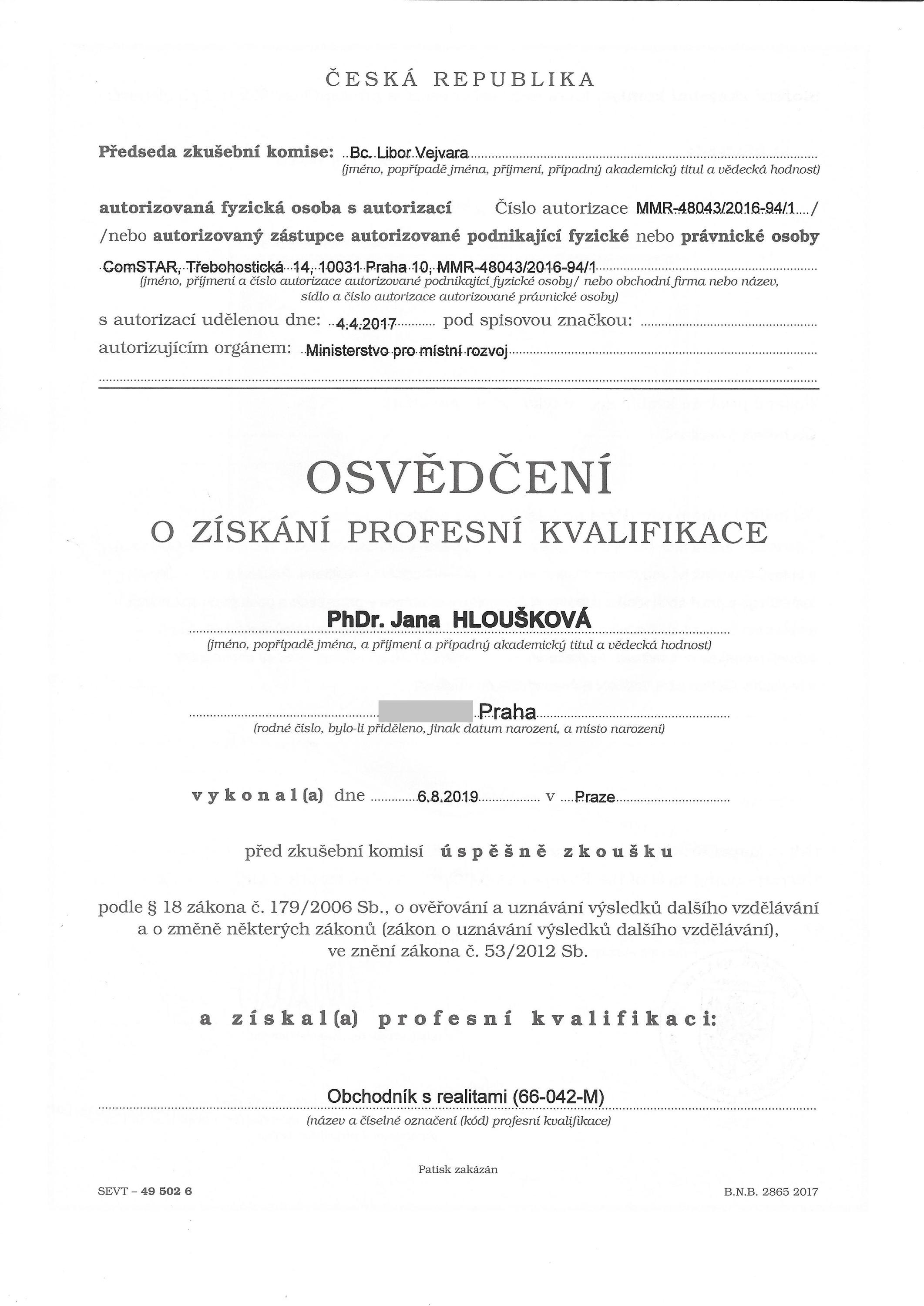 PhDr. Jana Hloušková - HLOUŠEK REALITY foto 2