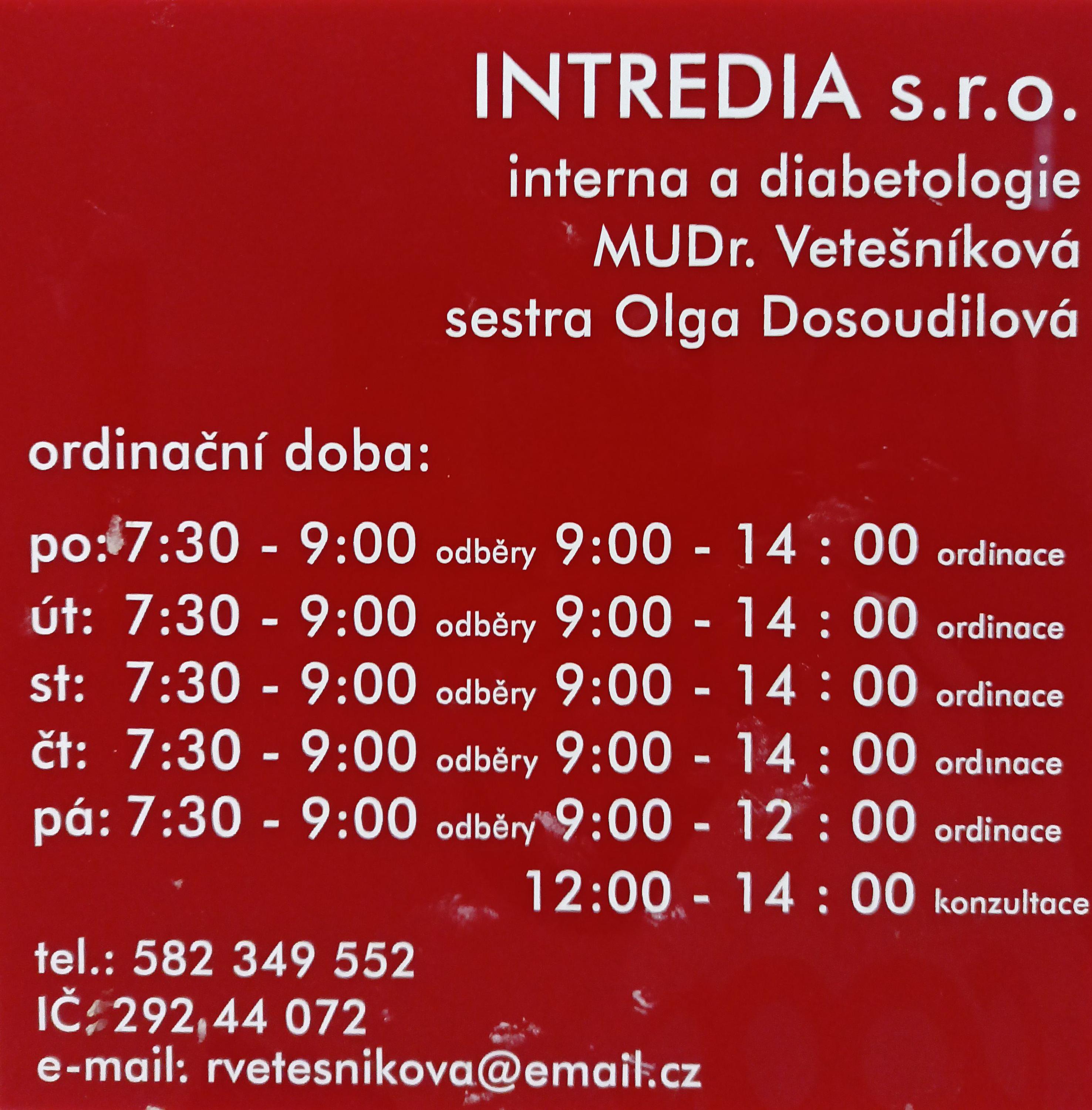 MUDr. Renata Vetešníková - INTREDIA s.r.o. foto 2