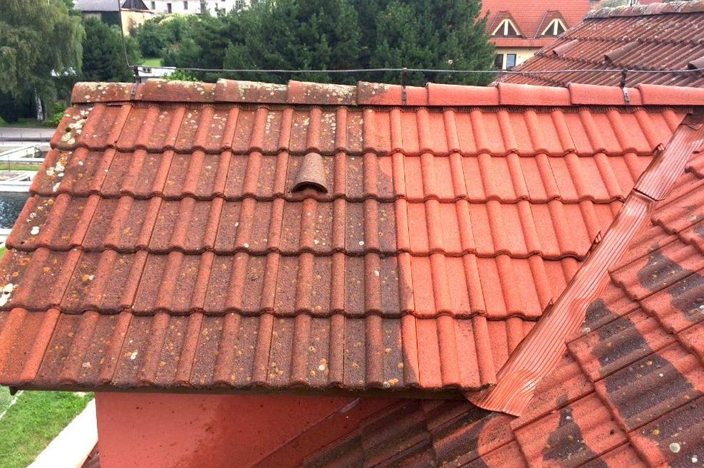 Mytí, čištění a nátěry střech.