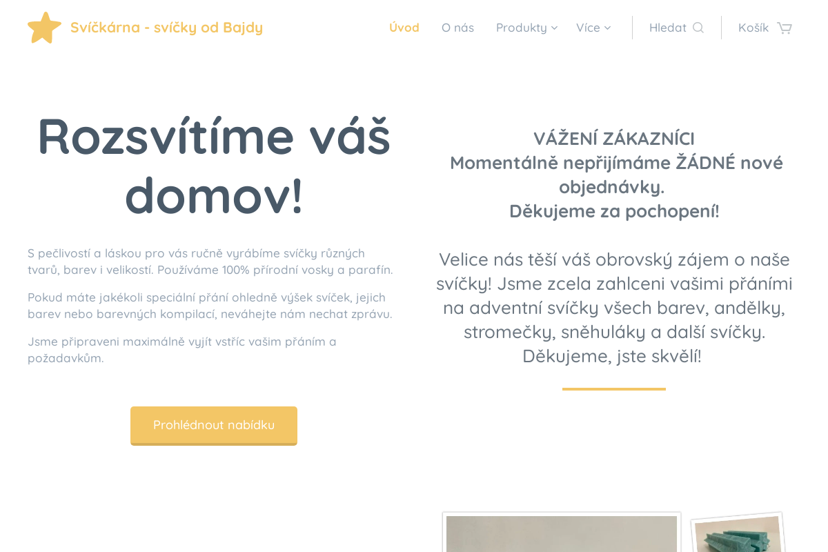 Svíčkárna - svíčky od Bajdy