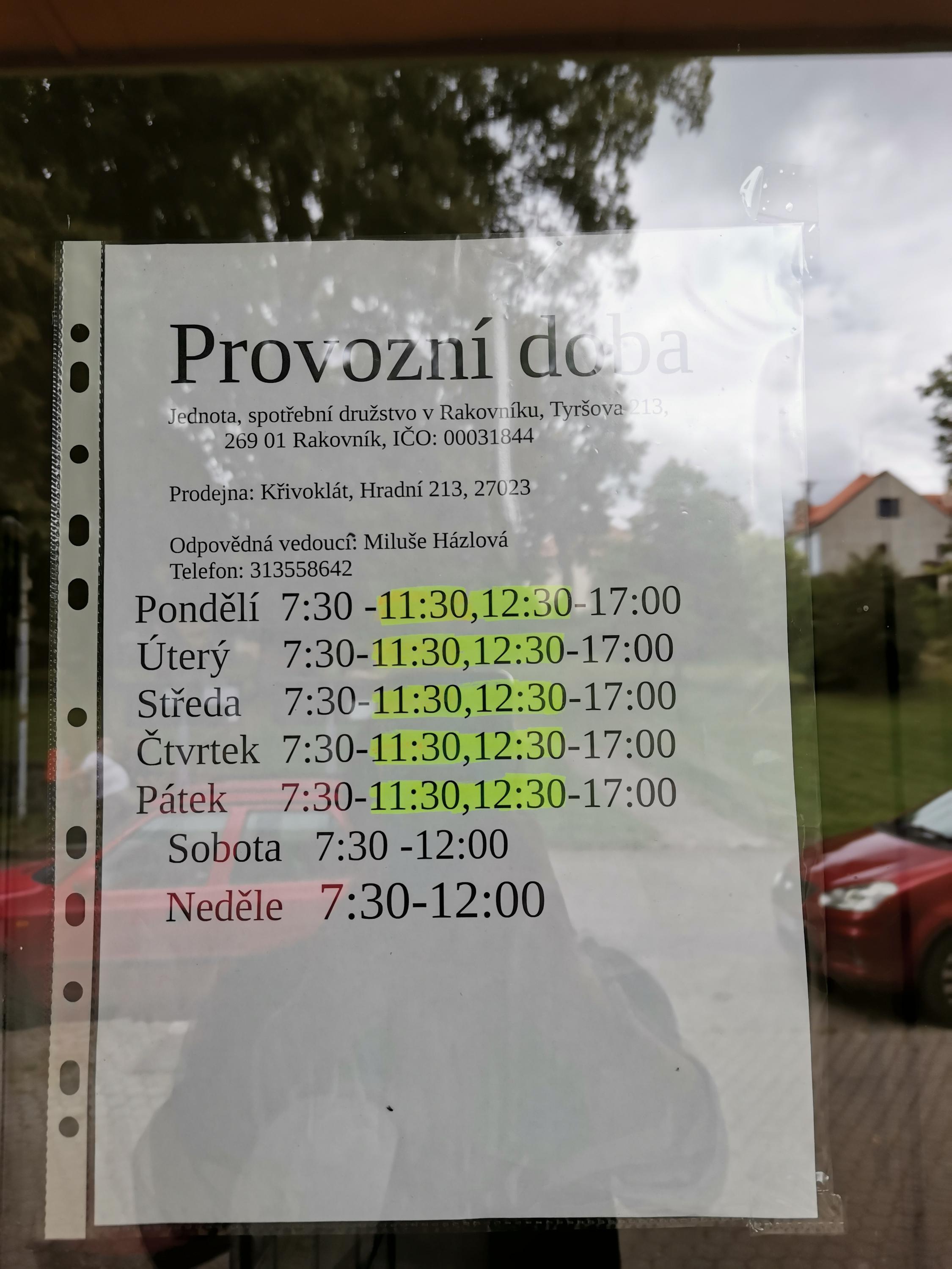 JEDNOTA, spotřební družstvo v Rakovníku foto 2