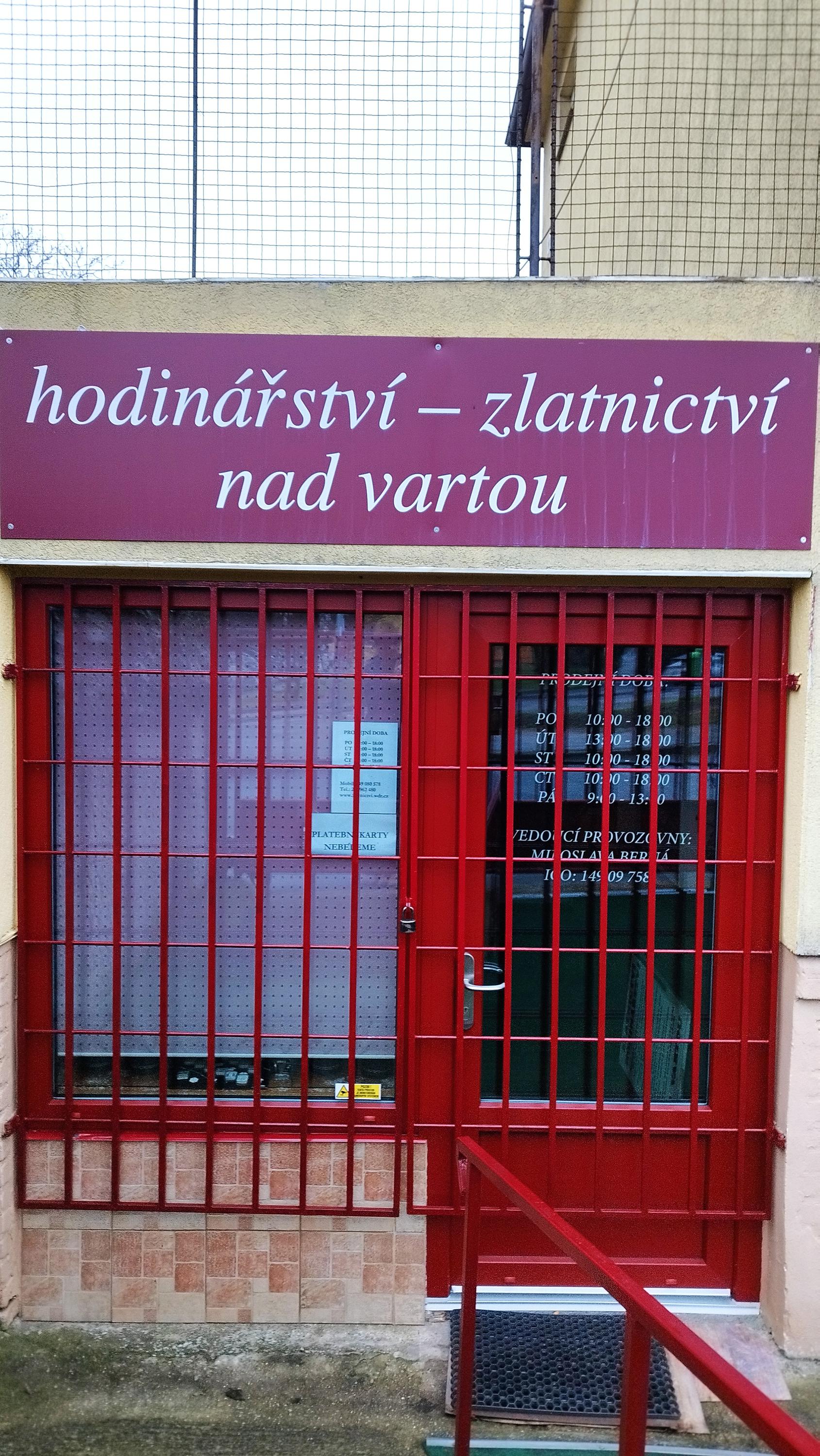 Hodinářství - zlatnictví Nad Vartou
