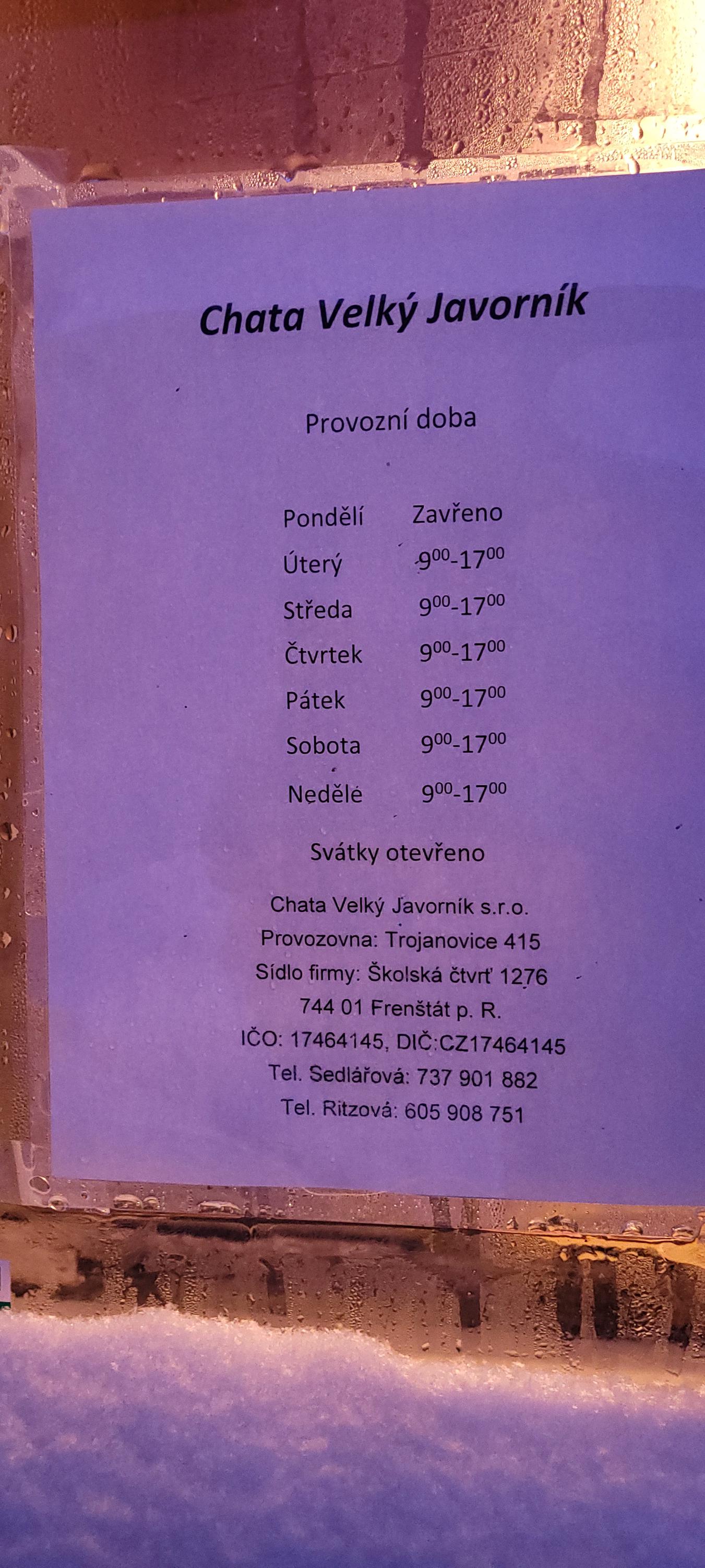 Chata Velký Javorník, s.r.o. foto 2