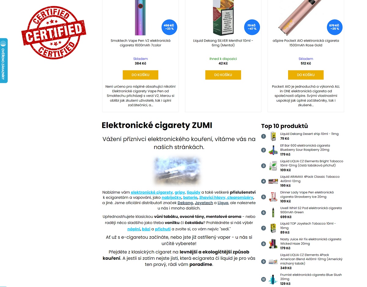 eCigarety ZUMI foto 3
