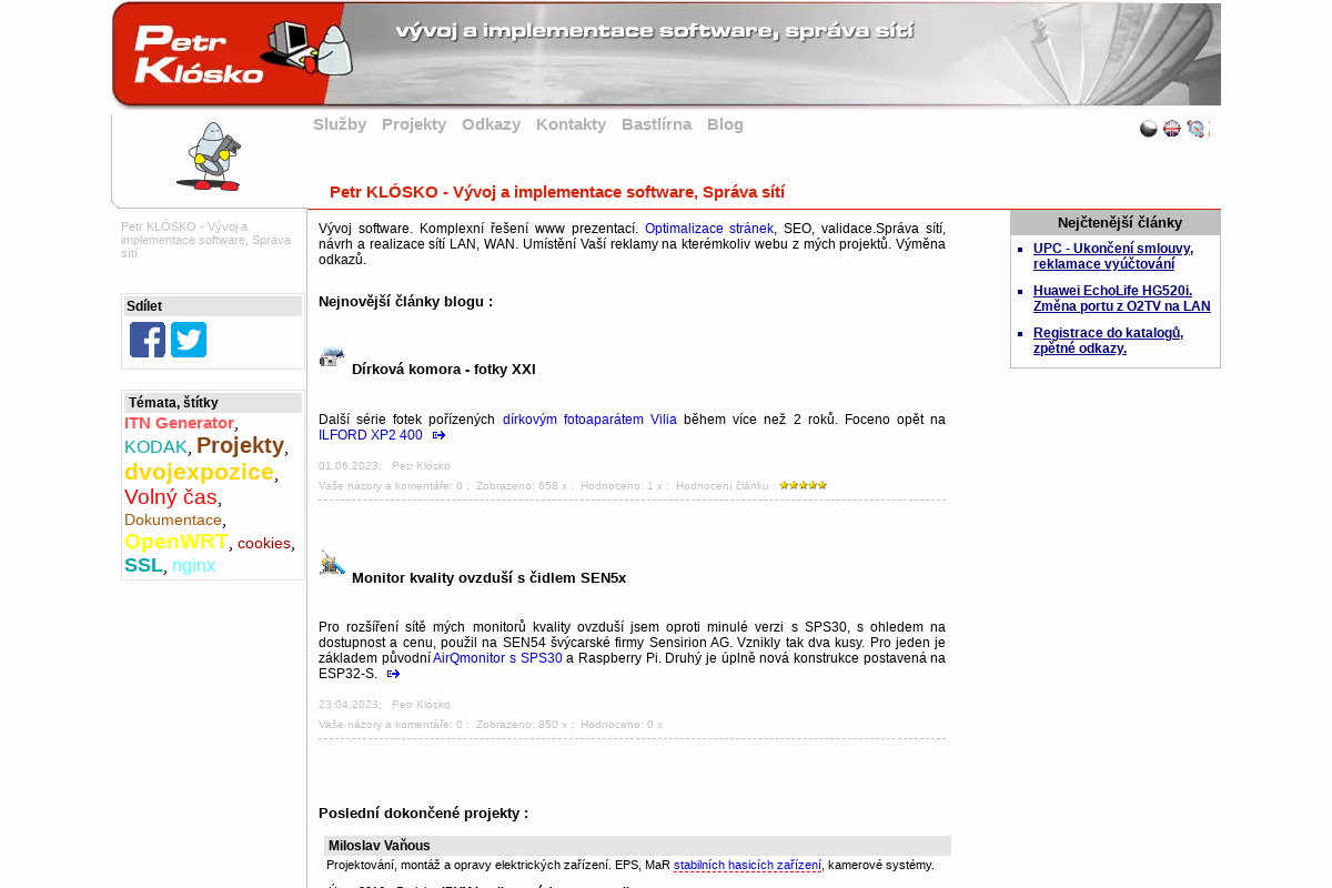 Petr Klósko - Vývoj a implementace software