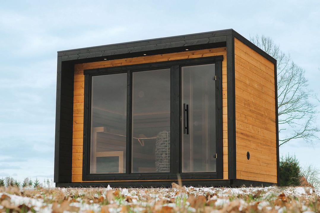 Venkovní finská sauna Cubic, thermowood nebo smrk