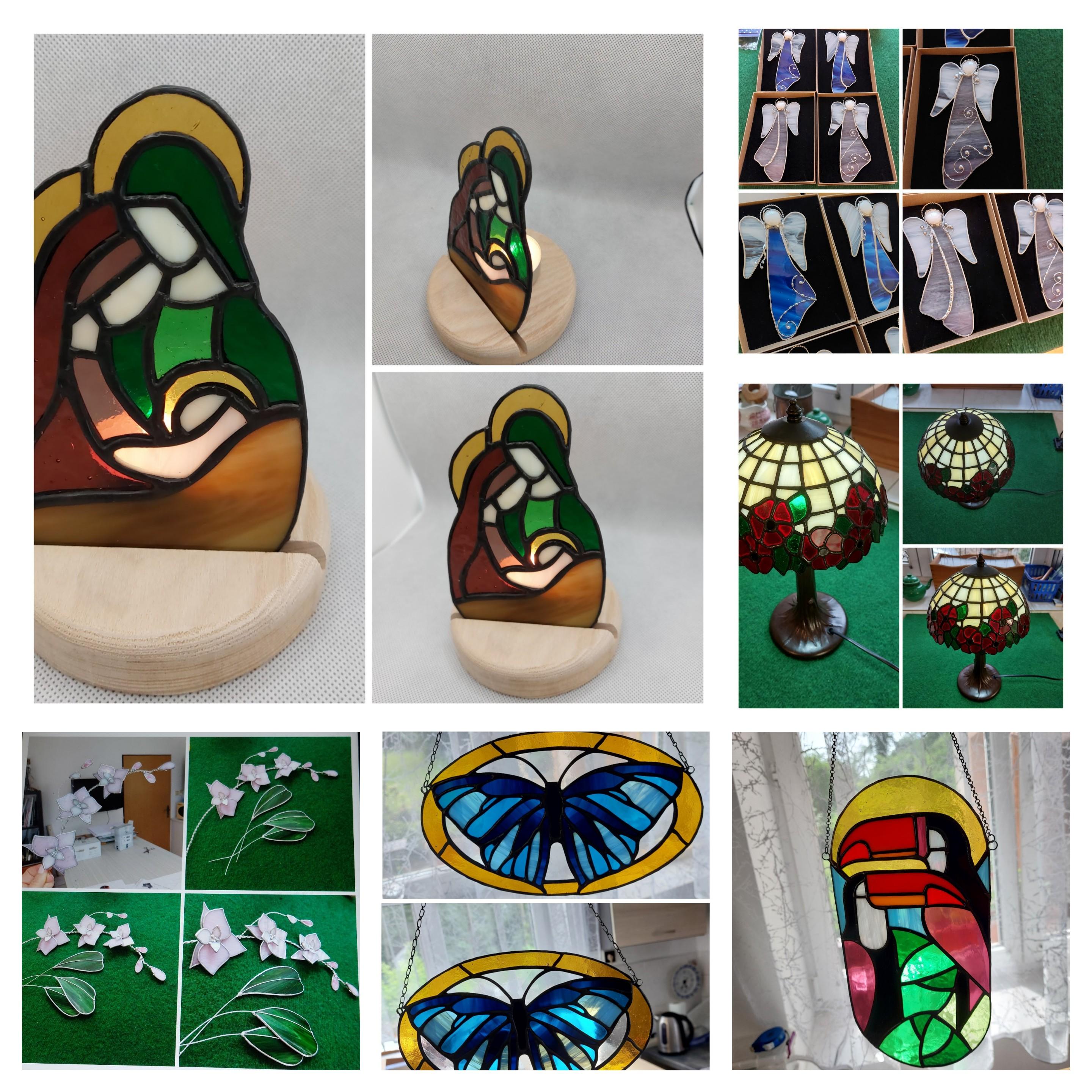 Milka dekorace ze skla a korálků foto 2