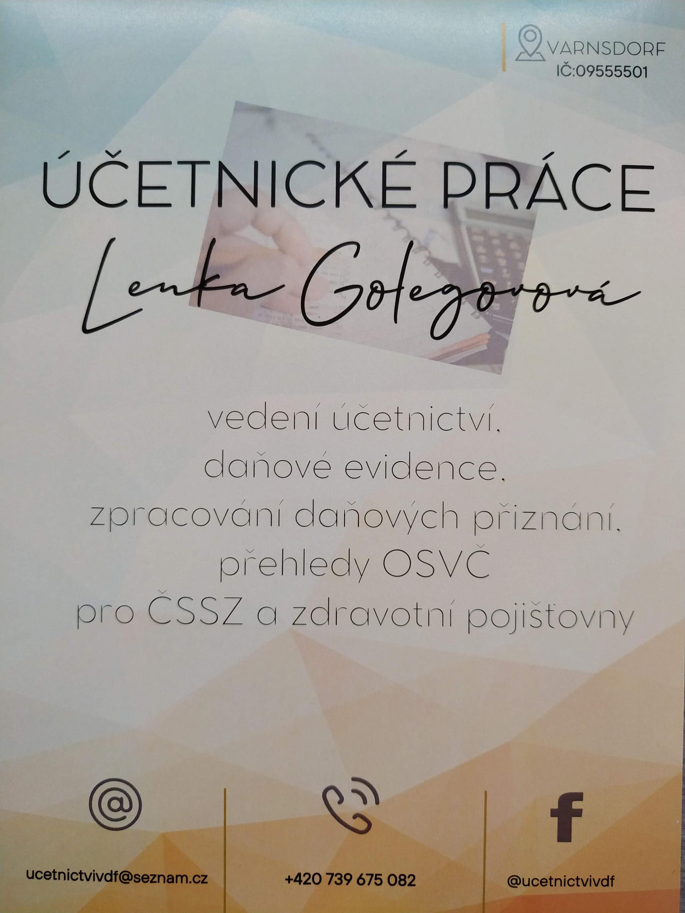 Účetnictví Lenka Golegovová foto 1