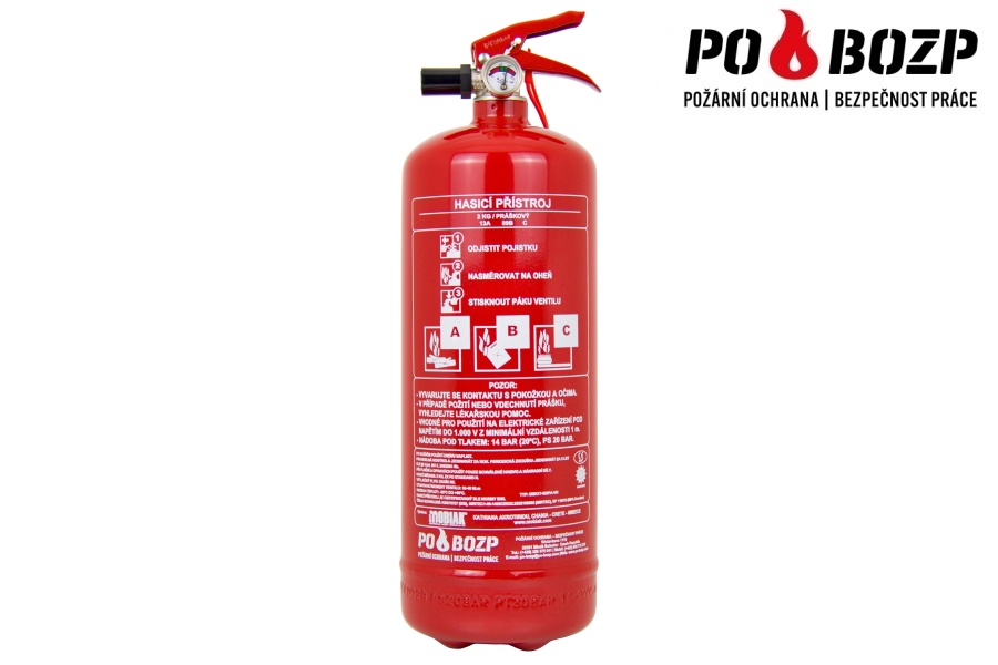 Hasicí přístroj práškový – P2 2kg, 13A/89B,C