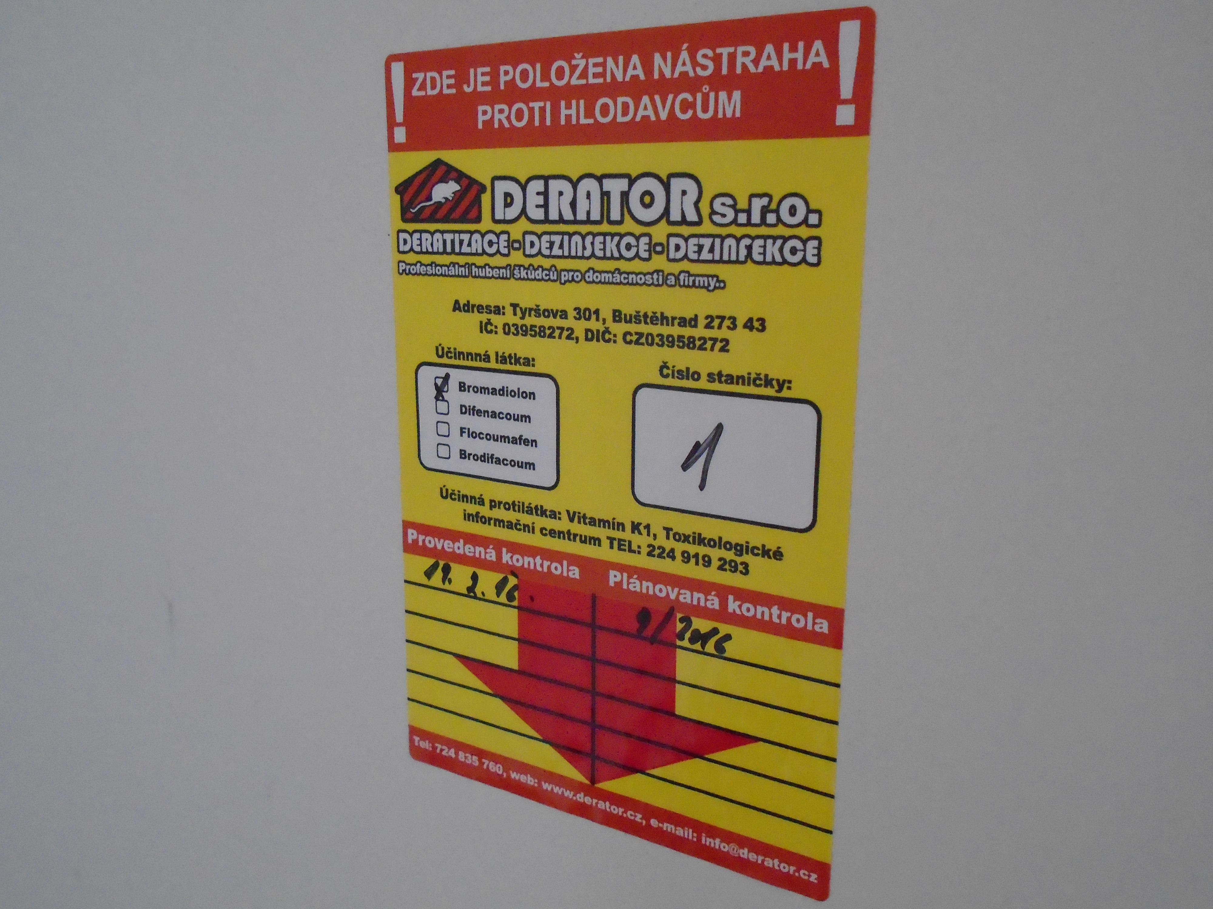DERATOR s.r.o.  - Deratizace, dezinsekce, dezinfekce foto 3
