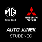 Logo firmy AUTO JUNEK, auta MITSUBISHI a MG, Studenec