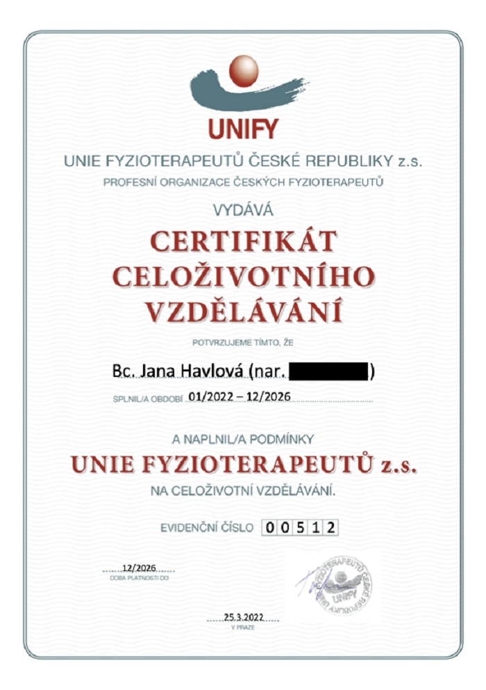 Bc. Jana Havlová, fyzioterapeut foto 2