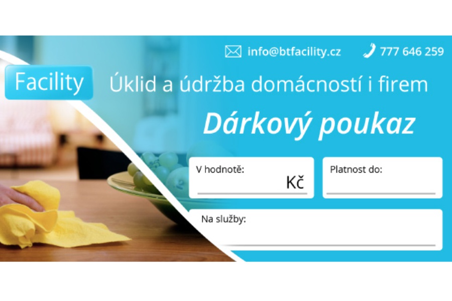 Dárkové poukazy na úklidové služby