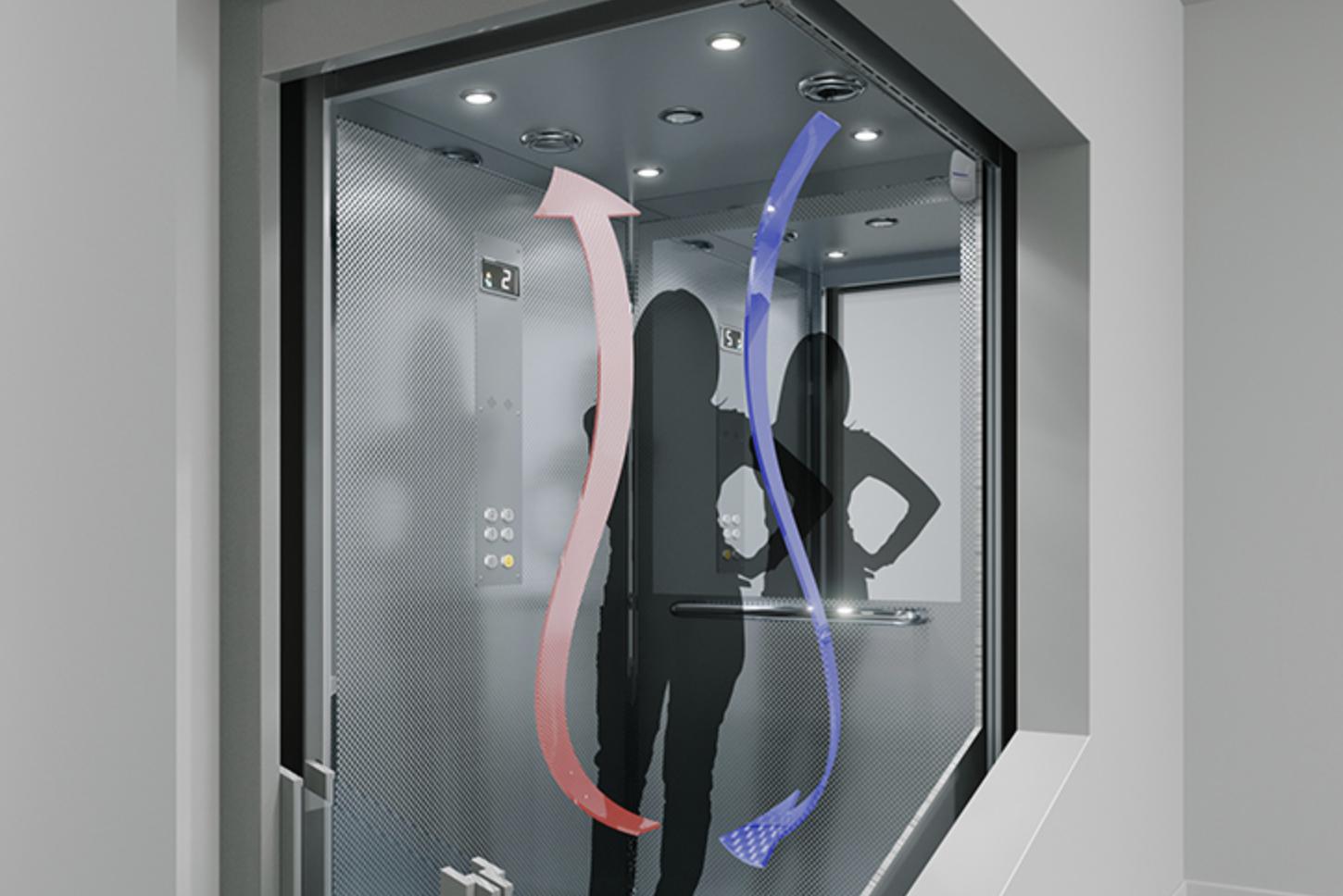 Aktivní dezinfikování výtahových kabin