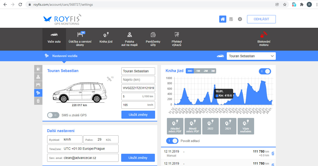 GPS sledování vozidel Royfis foto 4