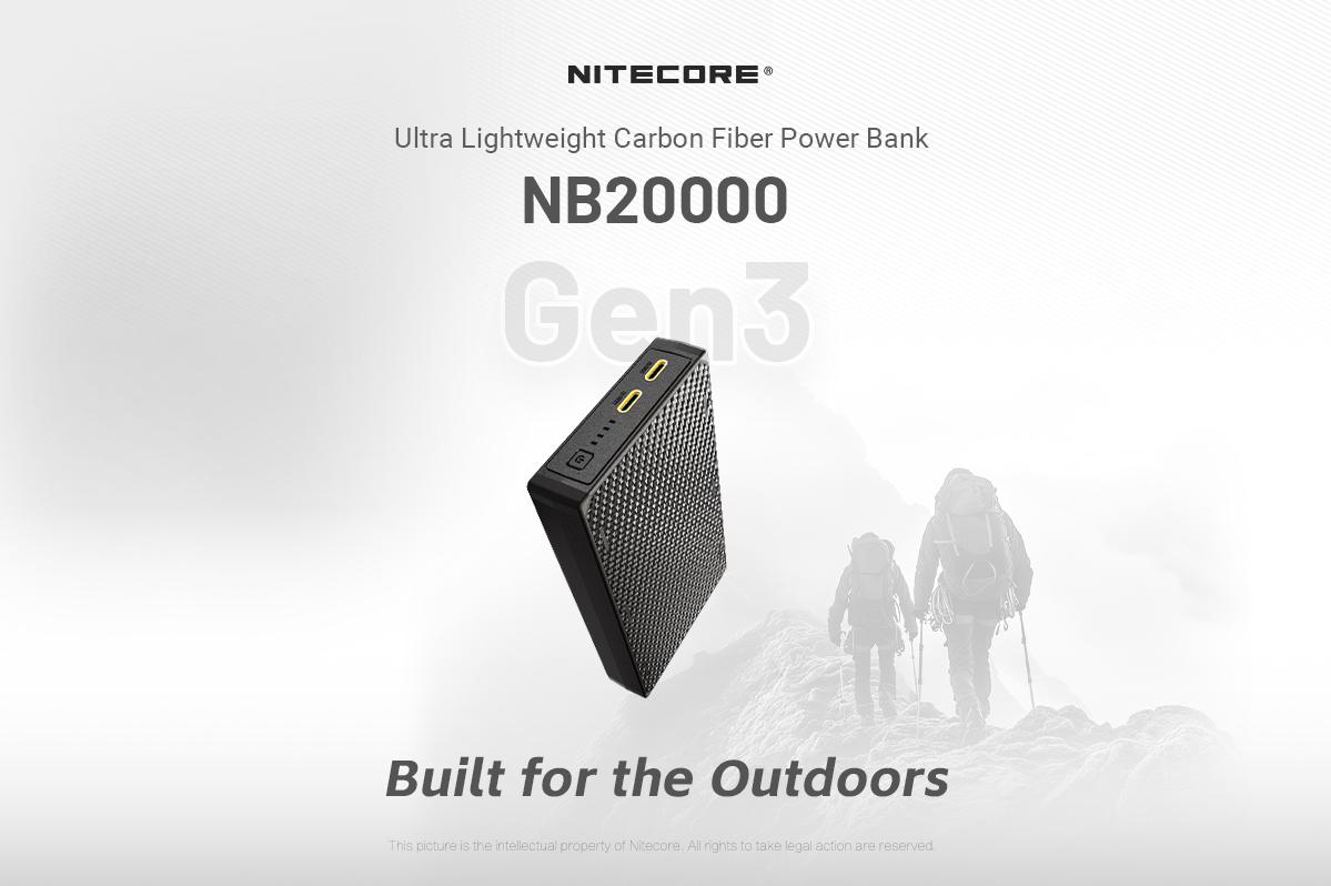 Powerbanka Nitecore NB20000 Gen3, 20 000 mAh, čern
