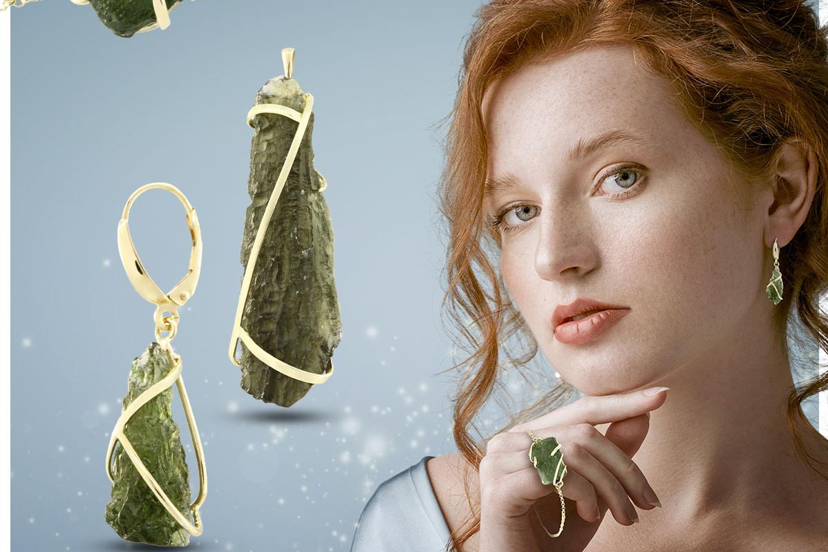 Originální čerské šperky s vltavínem