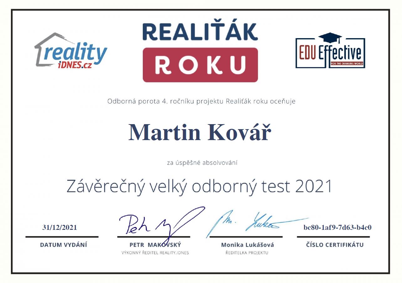 Ing. Martin Kovář certifikovaný realitní makléř RE/MAX G8 Reality foto 4