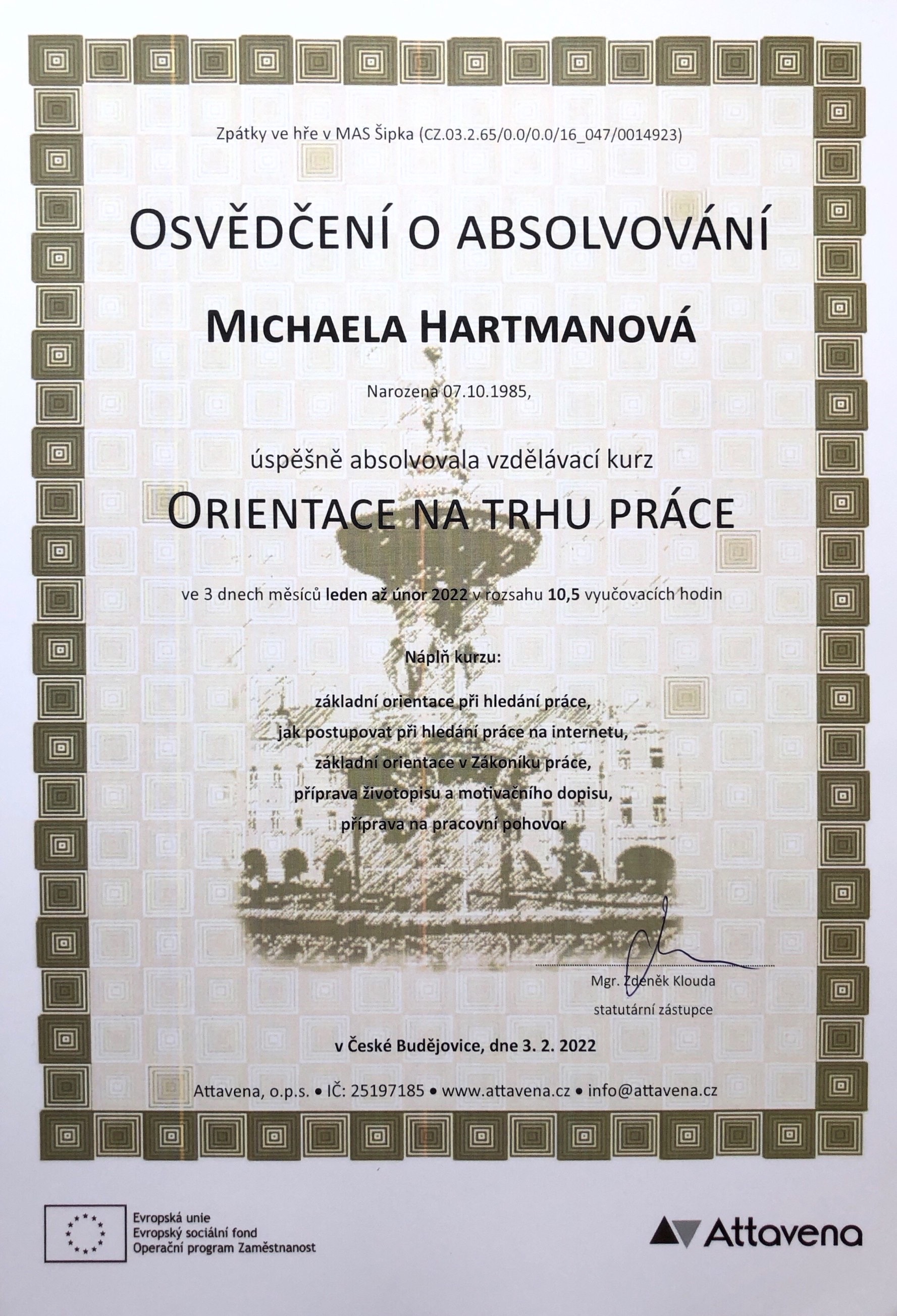 Virtuální asistentka Michaela Hartmanová foto 4