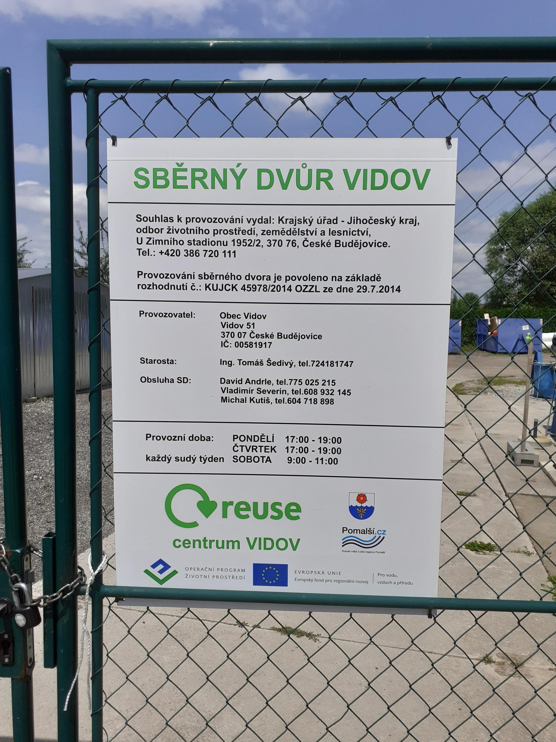Obec Vidov - sběrný dvůr foto 3