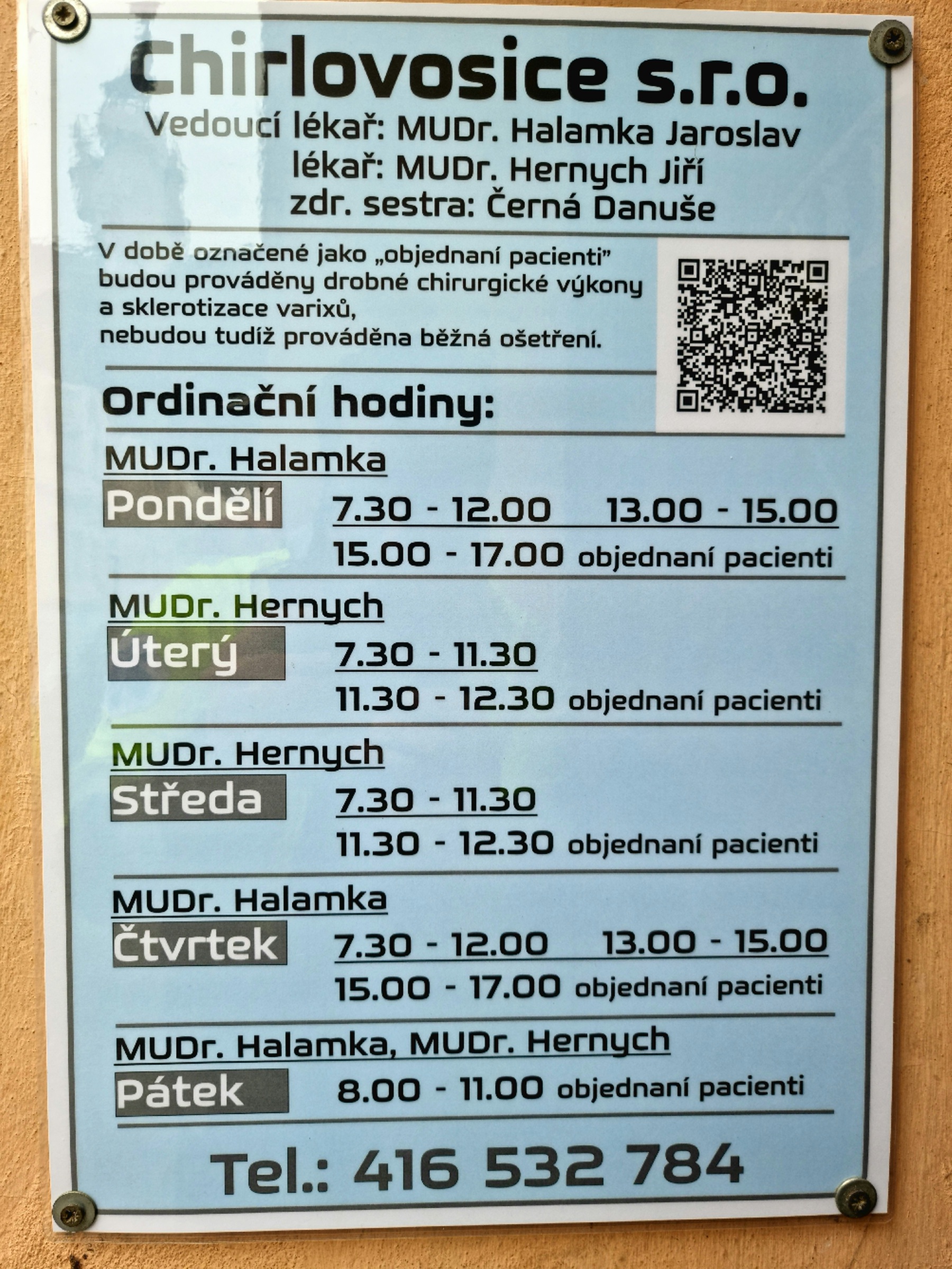 Chirlovosice s.r.o. - MUDr. Halamka Jaroslav, MUDr. Hernych Jiří foto 3
