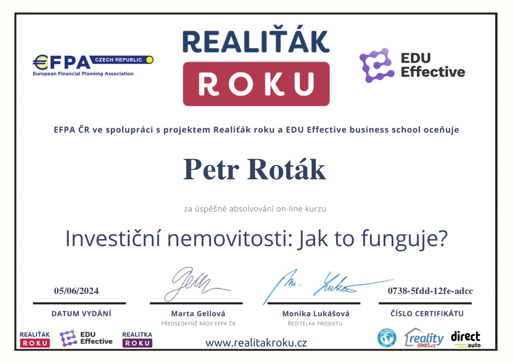 Petr Roták - Certifikovaný realitní makléř foto 1