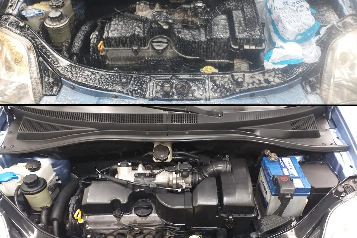 Vyčistíme také motor auta