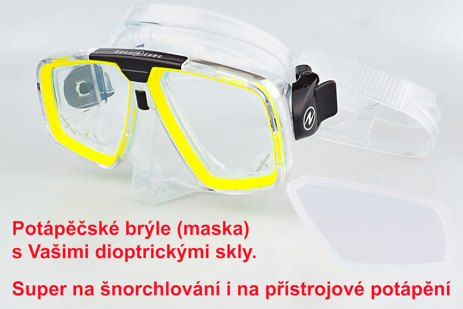 Potápěčské brýle s Vašimi dioptrickými skly.
