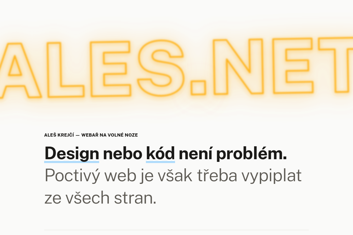Aleš Krejčí — webař na volný noze