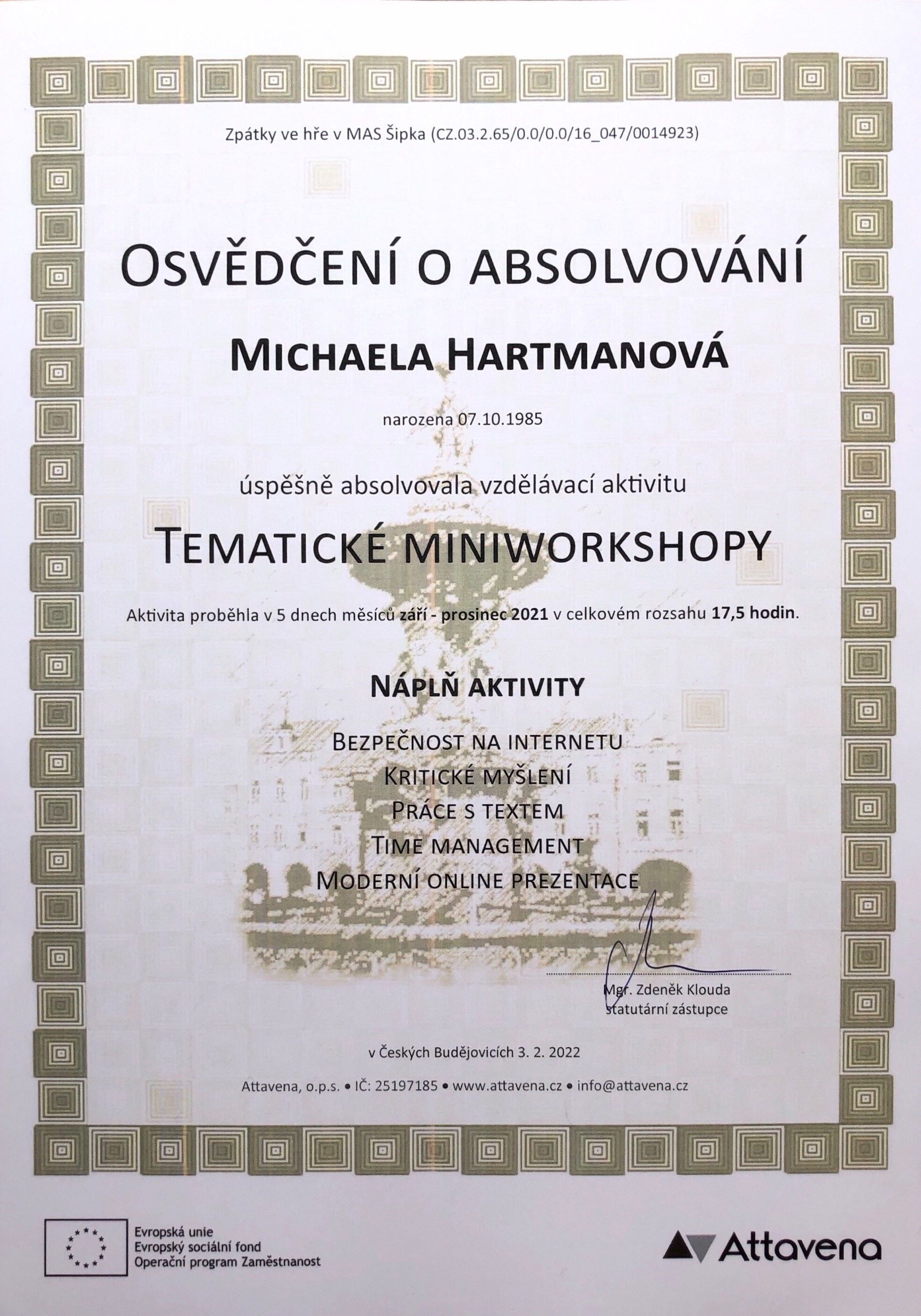 Virtuální asistentka Michaela Hartmanová foto 6