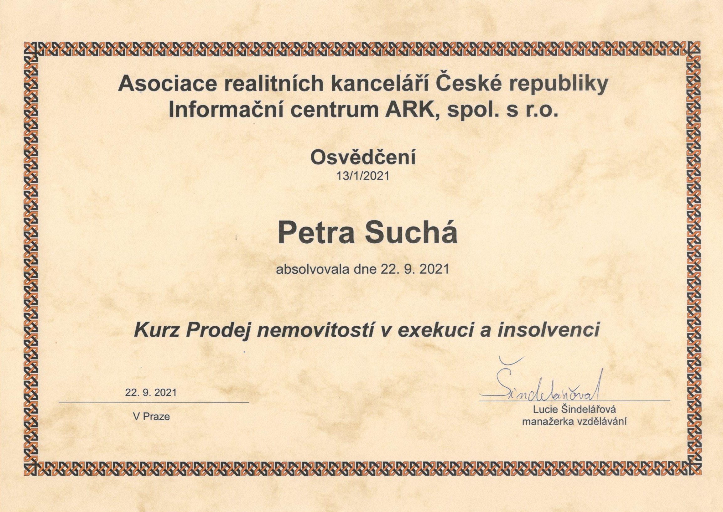 Petra Suchá - realitní makléřka