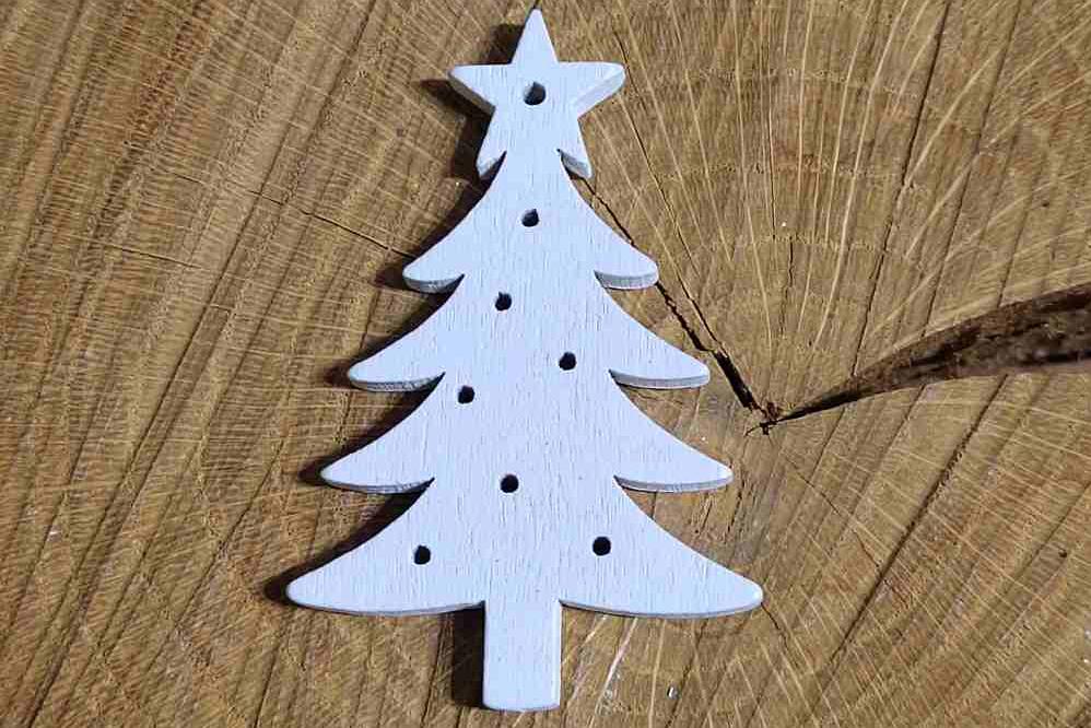 Dřevěný stromeček s hvězdou k nalepení