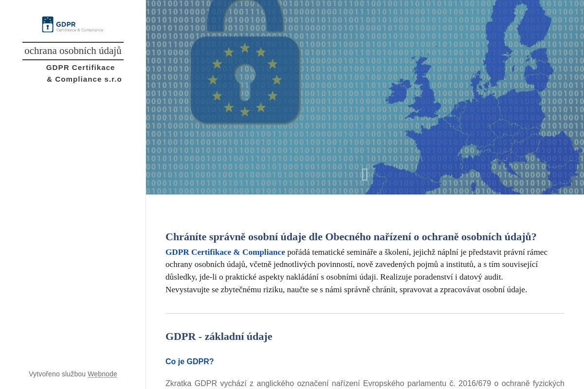 GDPR Certifikace & Compliance