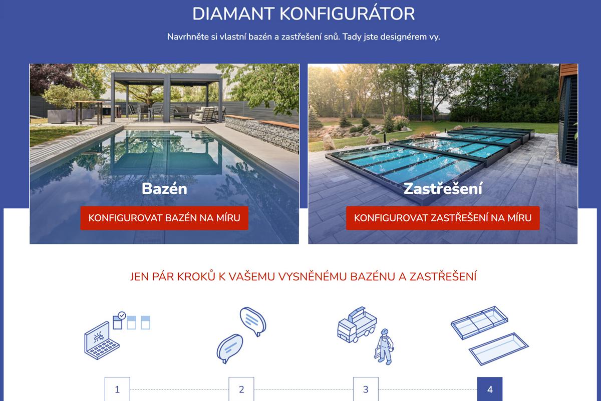 KONFIGURÁTOR BAZÉNŮ A ZASTŘEŠENÍ  DIAMANT