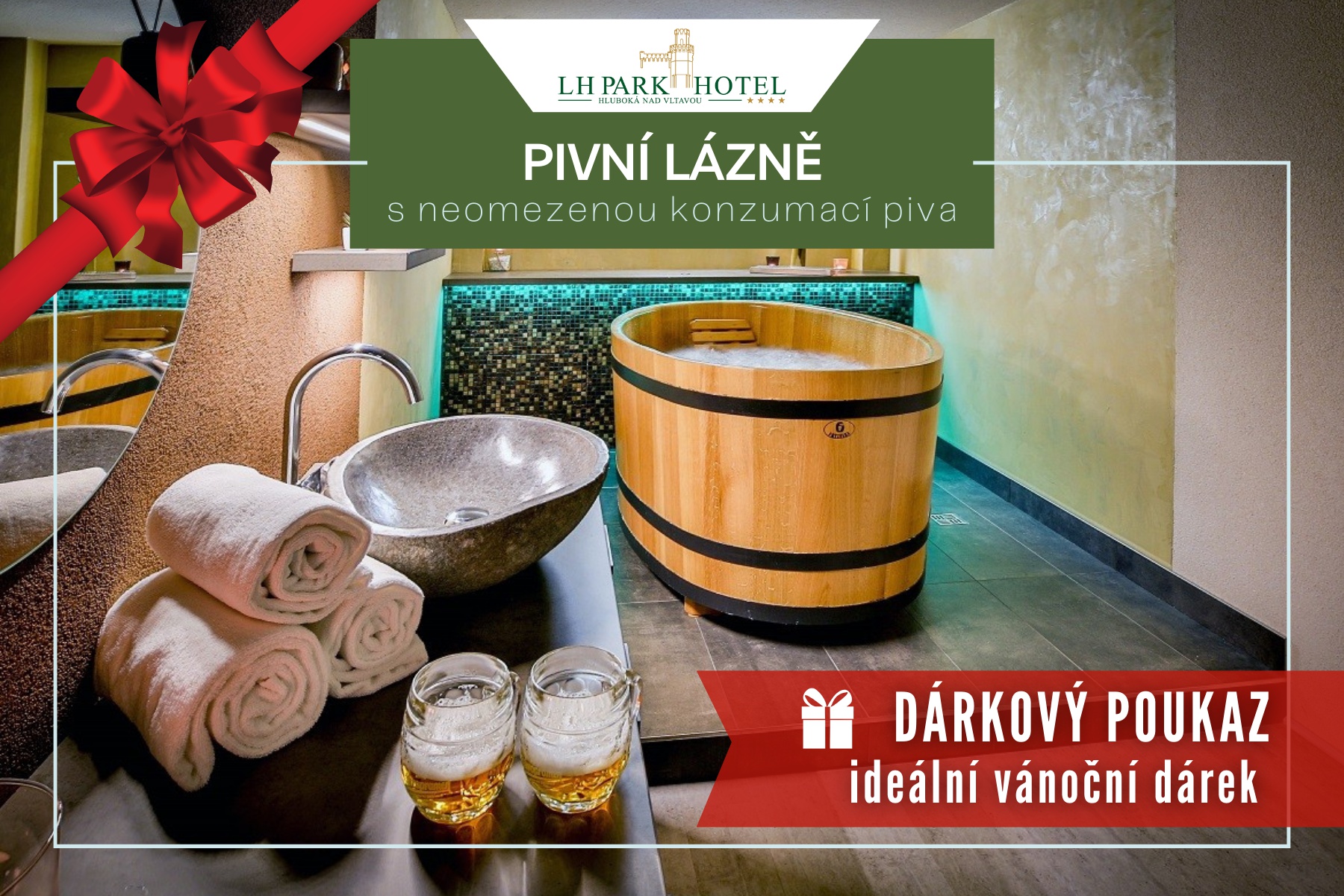 Darujte pivní lázeň v LH Parkhotelu Hluboká ****
