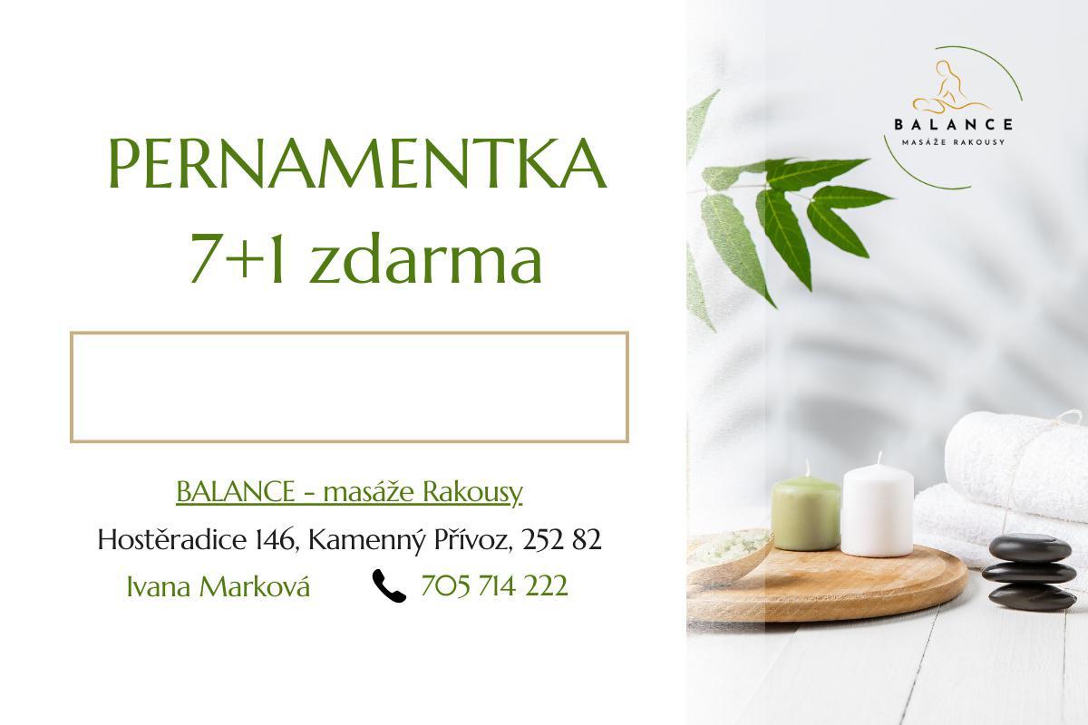 Pernamentka na lymfodrenáž nebo masáž dle výběru