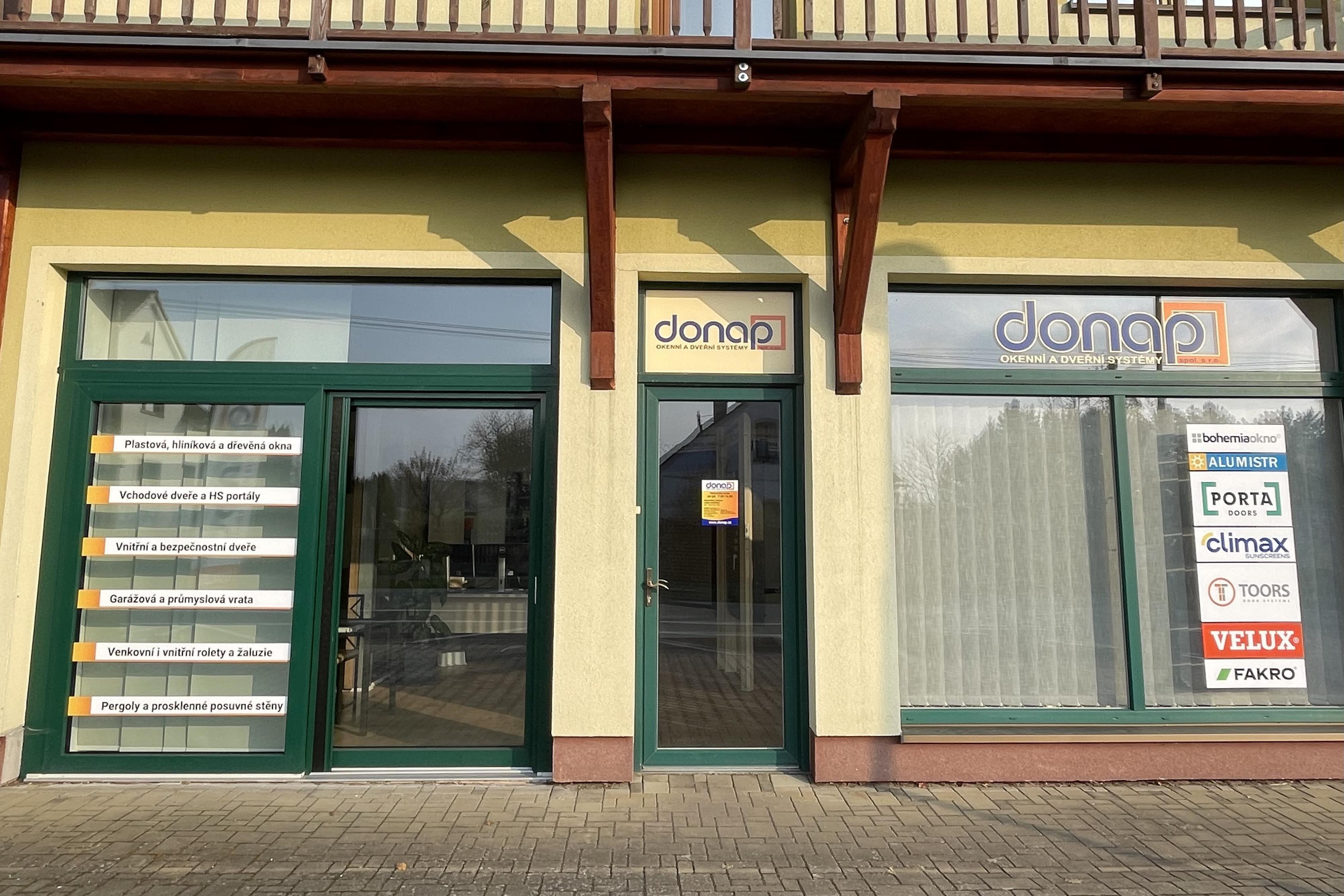 DONAP - OKNA, DVEŘE, VRATA, STÍNĚNÍ
