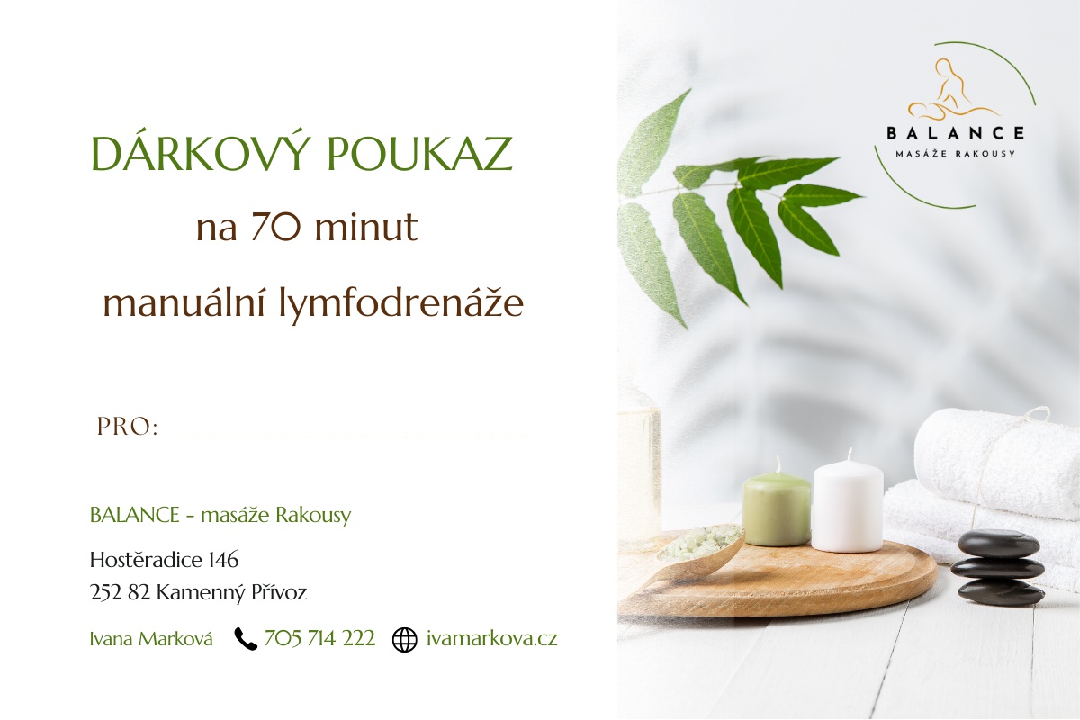 Dárkový poukaz na lymfodrenáž