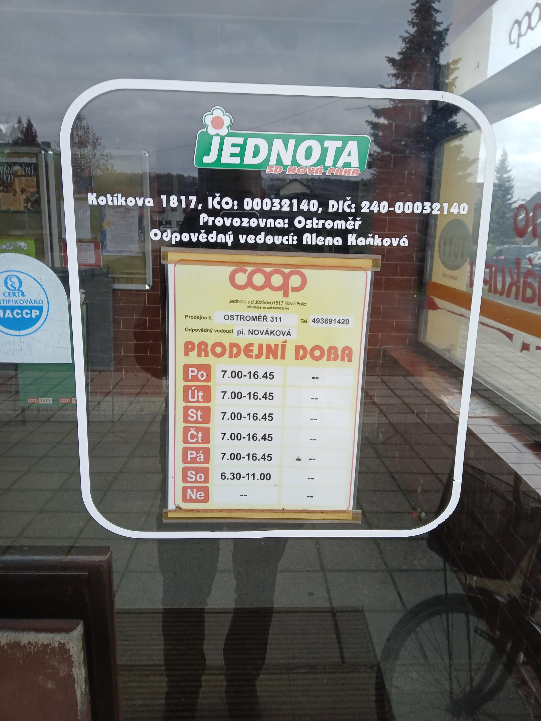 Jednota, spotřební družstvo Nová Paka - COOP foto 2