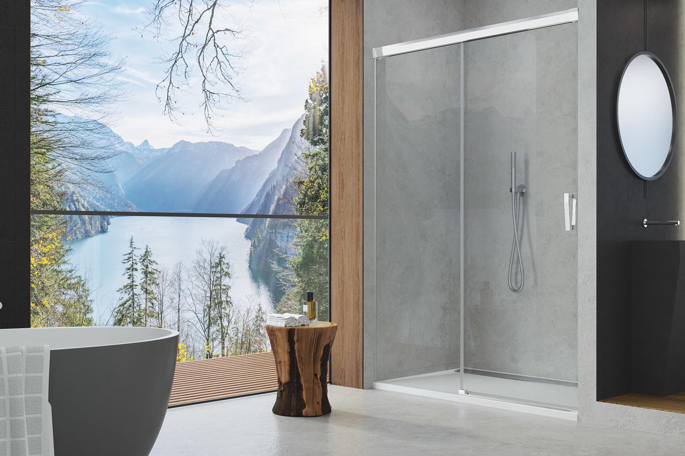 Sprchové dveře do niky. Stavební otvor 65 - 153 cm