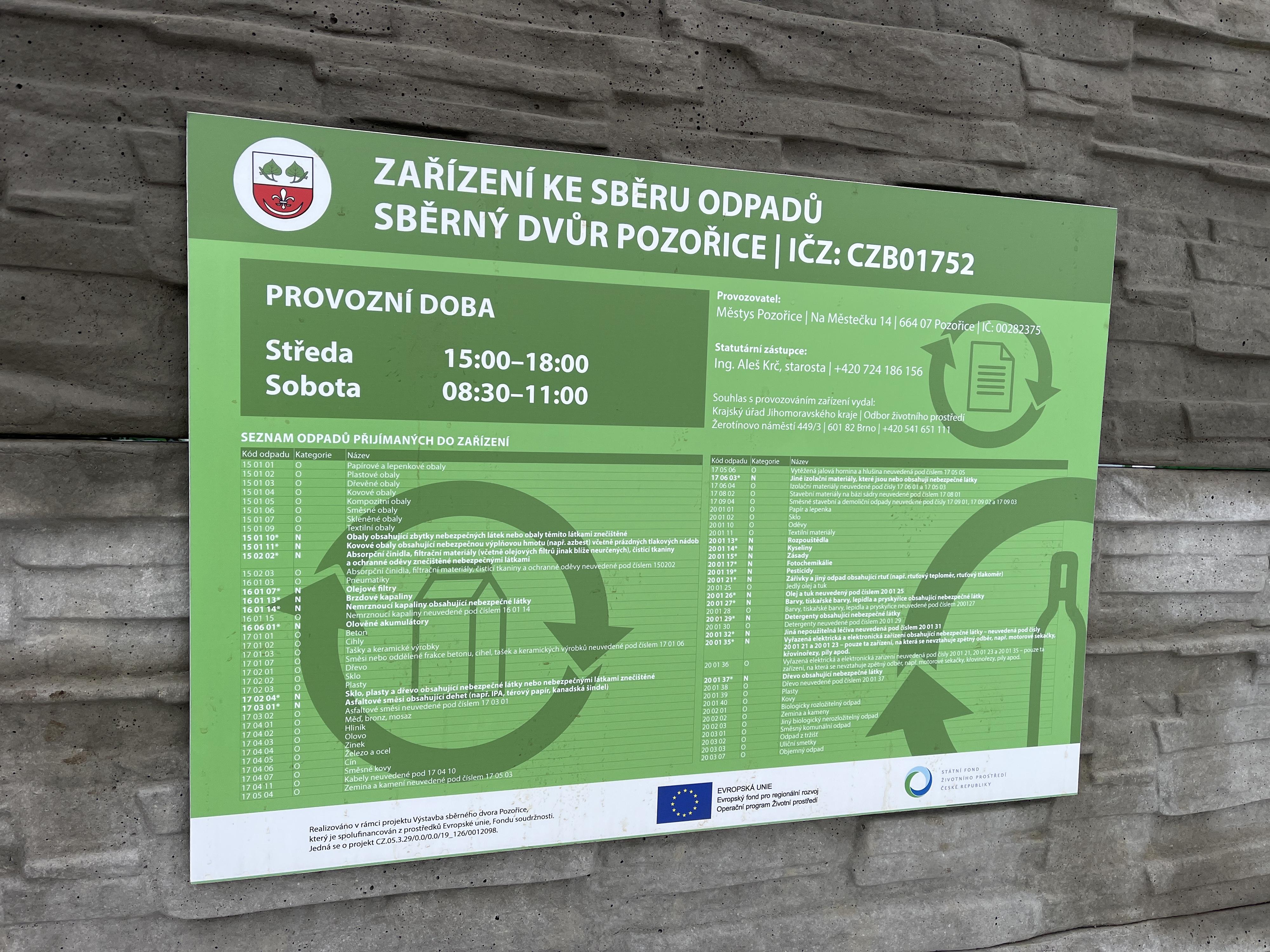 Sběrný dvůr Pozořice foto 1